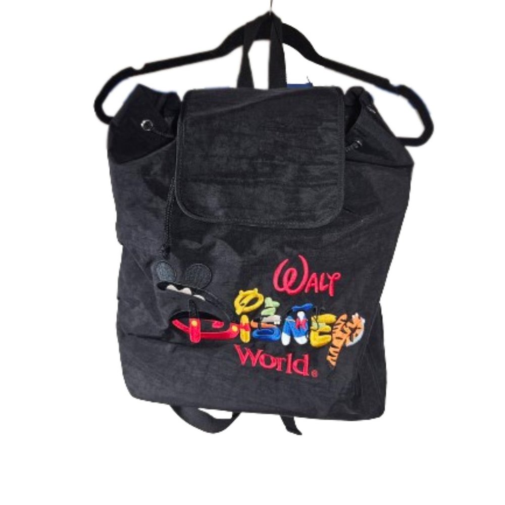 Walt Disney World Drawstring Backpack Black With … - image 1